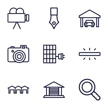Set of 9 detail outline icons