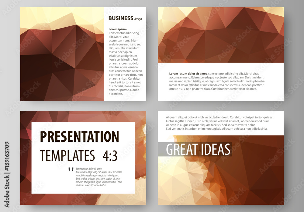 Poster set of business templates for presentation slides. easy editable abstract vector layouts in flat des