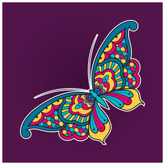 Vector illustration of a colorful butterfly