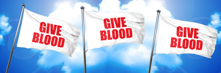 give blood, 3D rendering, triple flags