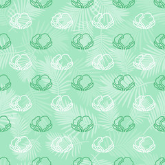 seamless green vegetable pattern background