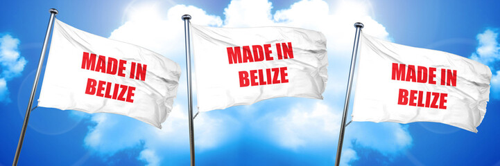 Made in belize, 3D rendering, triple flags