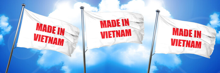 Made in vietnam, 3D rendering, triple flags