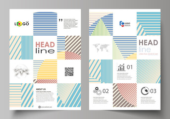 Naklejka premium Business templates for brochure, magazine, flyer, booklet or report. Cover template, abstract vector layout in A4 size. Minimalistic design with lines, geometric shapes forming beautiful background.
