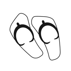 flip flop sandals beach thin line vector illustration eps 10