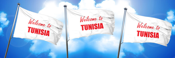 Welcome to tunisia, 3D rendering, triple flags