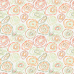 Doodle sketch seamless pattern with dotted circles.