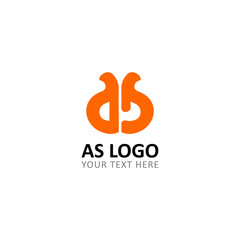 Initial A and S logo design