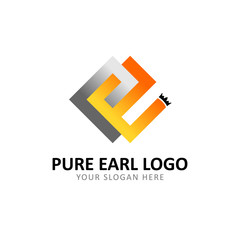 Pure Earl or Initial P and E logo