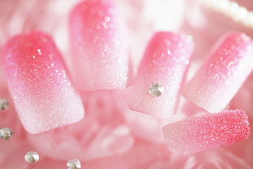 ネイルチップ　ピンクグラデーション