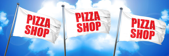 pizza shop, 3D rendering, triple flags