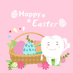tooth with happy easter