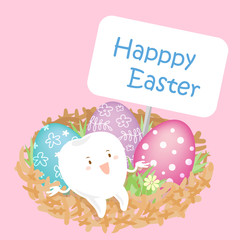tooth with happy easter