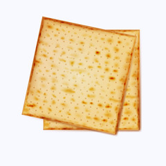 Realistic vector matza on a white background for Jewish Passover.