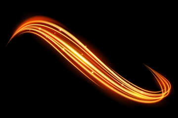 Glowing magic light effect and long trails fire motion