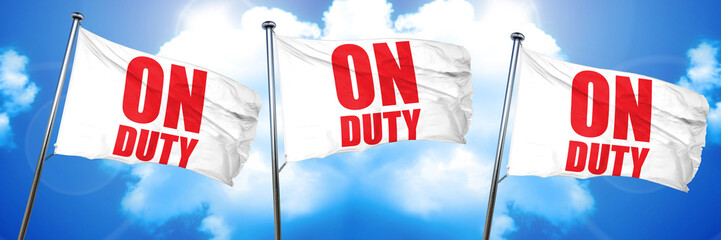 on duty, 3D rendering, triple flags
