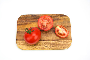 Closeup Fresh ripe tomatoes isolated on white