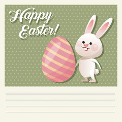 cartoon happy easter cute bunny egg decorative vector illustration eps 10