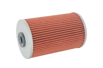 car oil filter isolated on white background ,clipping path