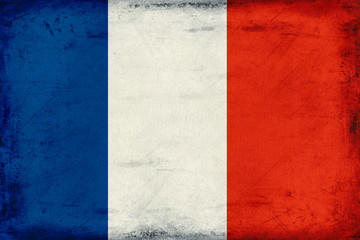 Vintage national flag of France background