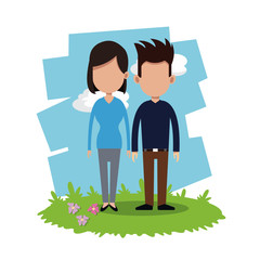 couple relationship field background vector illustration eps 10