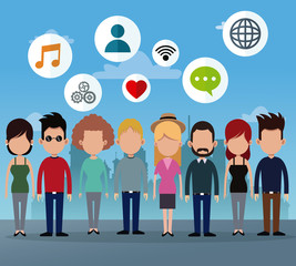 people group social network media icons vector illustration eps 10