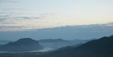 Beautiful Landscape of Mountains and mekong river