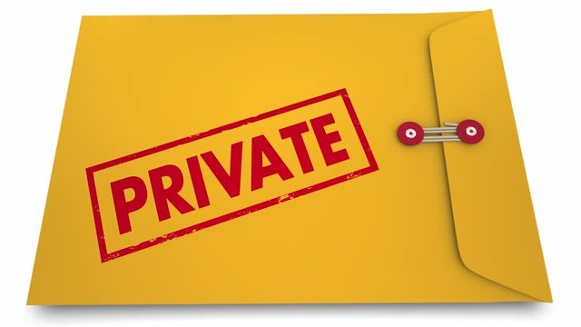 Private Classified Confidential Sensitive Info Envelope 3d Animation