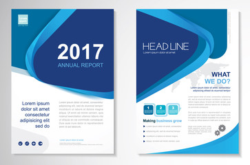 Template vector design for Brochure, Annual Report, Magazine, Poster, Corporate Presentation, Portfolio, Flyer, layout modern with green and blue color size A4, Front and back, Easy to use and edit.