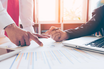 working day in office. two businessmen at work.