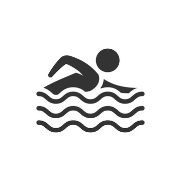 BW icon - Man swimming