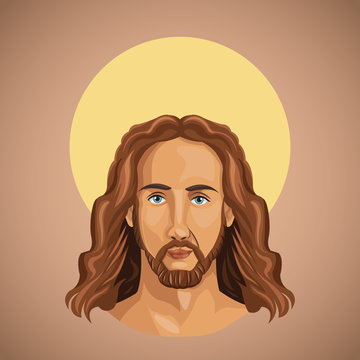 portrait jesus christ spirituality vector illustration eps 10