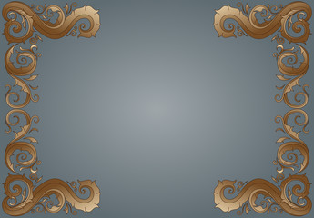 Floral ornament frame in dark brown.