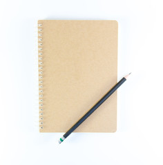 Note book in white background.