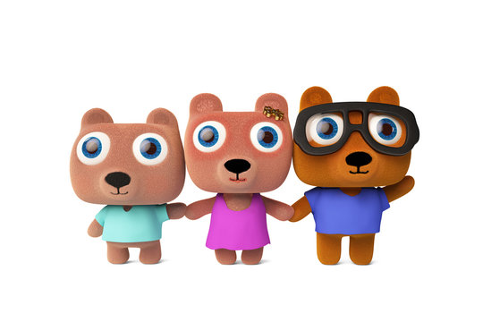 Cute cartoon bear family