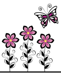 Fototapeta premium butterflies and flowers 18