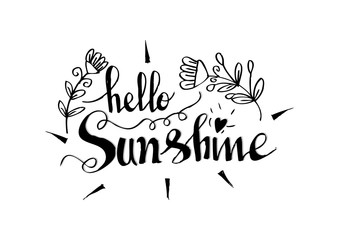 Hello sunshine hand lettering