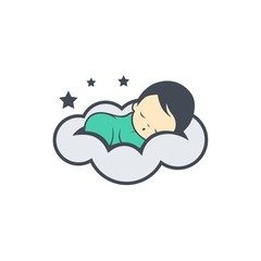 Sleep baby logo vector