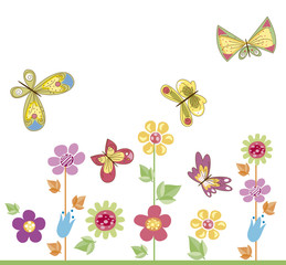 butterflies with flowers 2