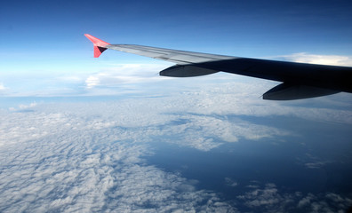 clear sky view in airplane
