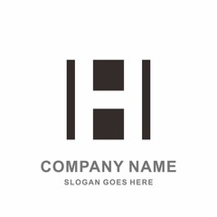 Monogram Letter H Geometric Square Interior Architecture Construction Business Company Stock Vector Logo Design Template 