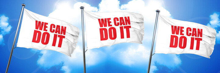 we can do it, 3D rendering, triple flags
