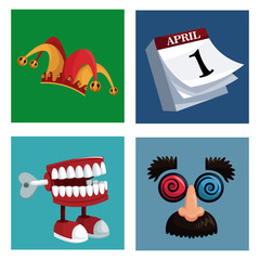 set april fools day icons vector illustration eps 10
