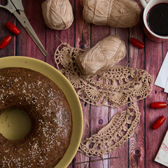 Crochet and chocolate cake