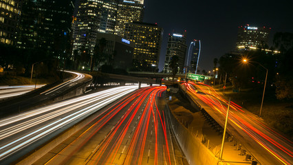 Obraz premium night life, city light, down town California