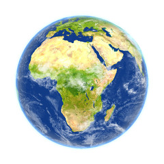 Africa on Earth isolated on white