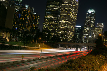 Fototapeta premium night life, city light, down town California