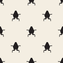 seamless monochrome origami frog pattern background
