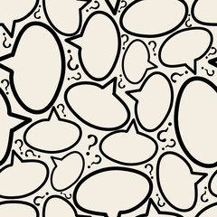 seamless monochrome text frame with question mark pattern background