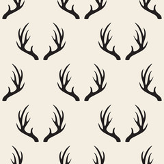 seamless monochrome antler pattern background
